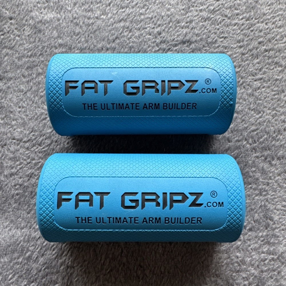 Fat Gripz Pro Series Blue 2.25" Thick Bar Grips Dumbbell Barbell Adapter
